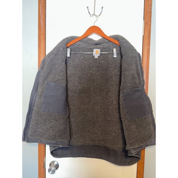 CARHARTT LOOSE FIT WASHED DUCK SHERPA-LINED MOCK-NECK VEST SIZE 2XL - Picture 5 of 11